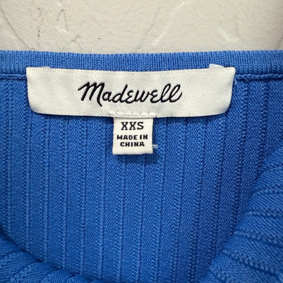 Madewell Ottoman Sweater Ribbed Tank Top Cobalt XXS NWOT - Picture 5 of 6